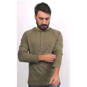 Pistol Lake Cotton Long Sleeves Henley Tee